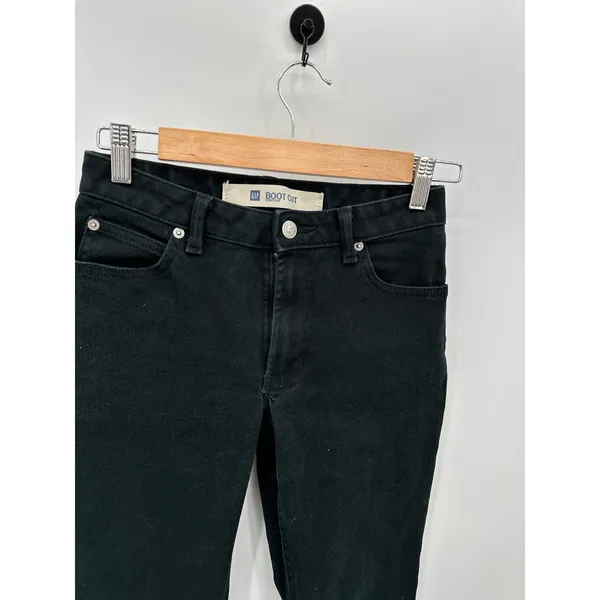 Gap‎ Bootcut Stretch Black Denim Jeans Cotton Blend Womens Size 0R - Image 4