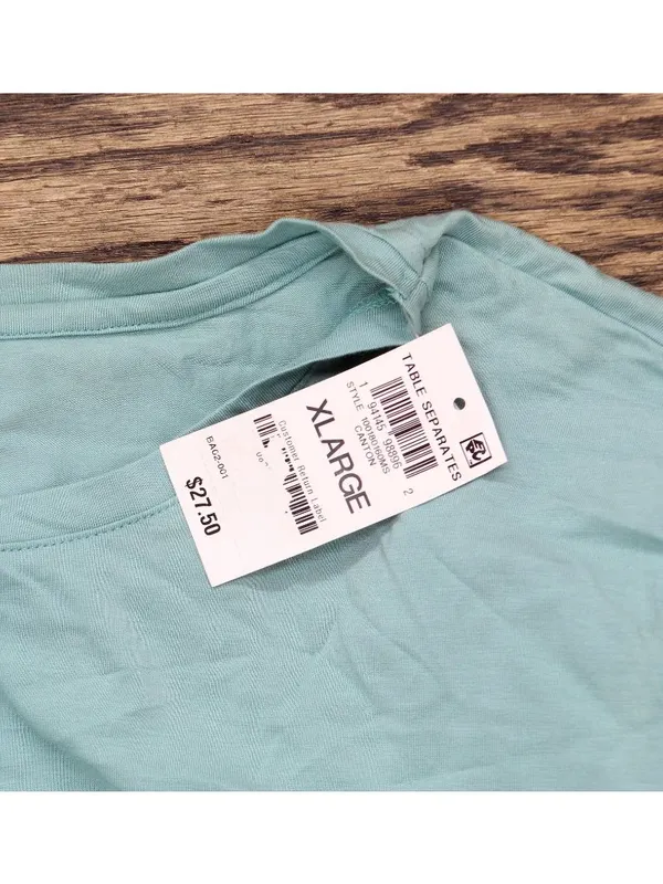 NWT State of Day Womens Cotton Blend Short-Sleeve Sleep Tee Canton Blue Green XL - Image 5