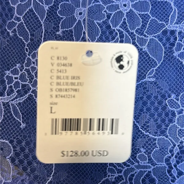 Free People Brooklyn Iris Blue Mini‎ Dress Size Large NWT - Image 10