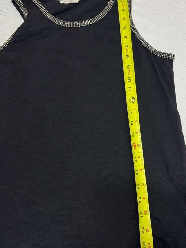 Sis sis Black Beaded Trim Tank Top large - Image 5