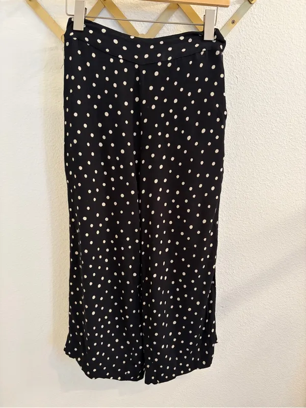 Madewell Hudson Black Polka Dot Cropped Ankle Pants XS - Image 5