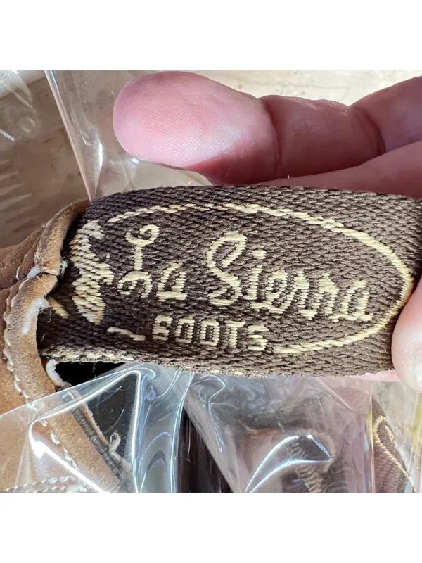 La Sierra Western Boots Floral Embroidery Size 7 Light Brown Nubuck - Image 7