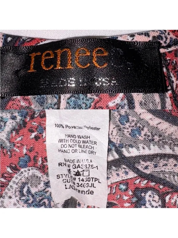 Vintage Renee C. Y2K Paisley High Neck Swing Tank Top Large Made in USA - Image 7