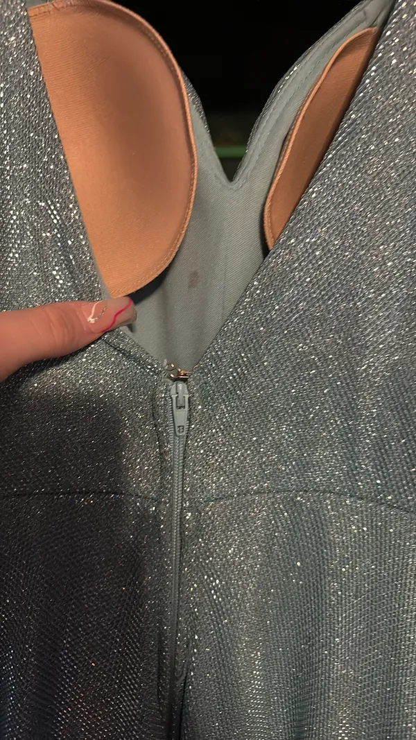 Teal/Blue Prom Dress Blue Size 0 - Image 2