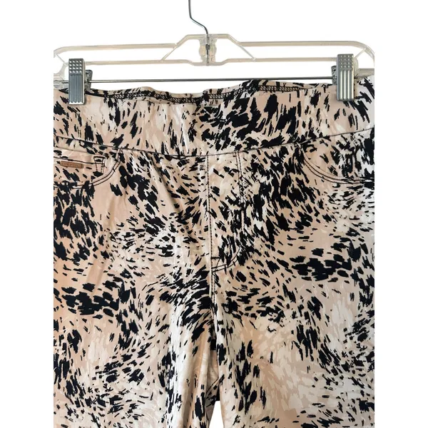 Nine West White Multi Animal Print Capri Pants Women Sz 8 - Image 6