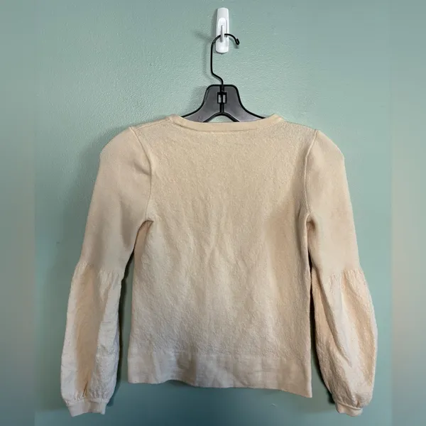 Club Monaco Cream White Long Sleeve Balloon Sweater Top Sz XS - Image 4