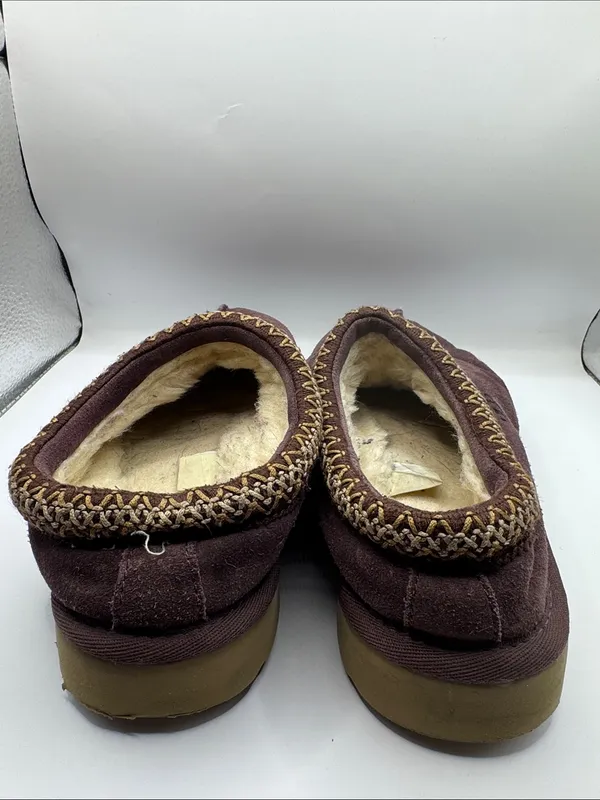 UGG Tasman Port Purple Suede Shearling Slippers Women’s Size 7 EU 38 Cozy Clogs - Image 6