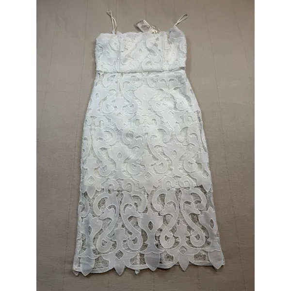 NWT‎ Bardot | Lina Lace Sheath Dress White | Women's 8 / Medium - Image 2
