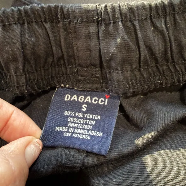 Dagacci Straight Wide Leg Black Scrubs Pants Size Small - Image 8
