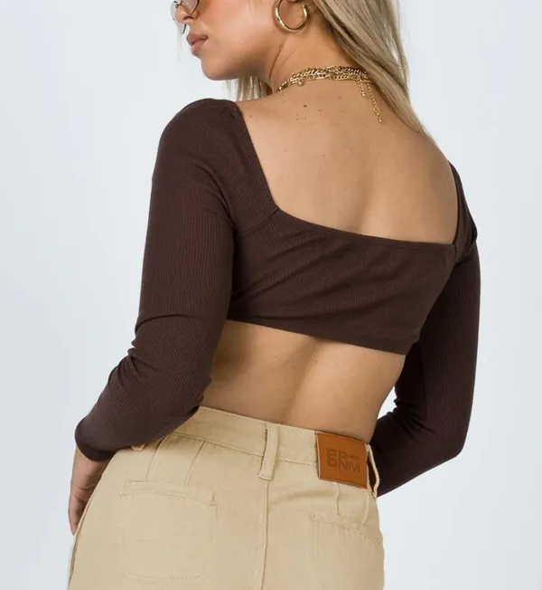 Princess Polly Becca Long Sleeve Crop Top - Image 3