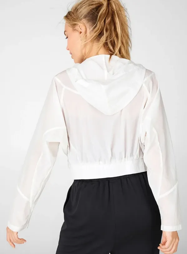 Fabletics White & Pink Windbreaker Jacket - Image 5