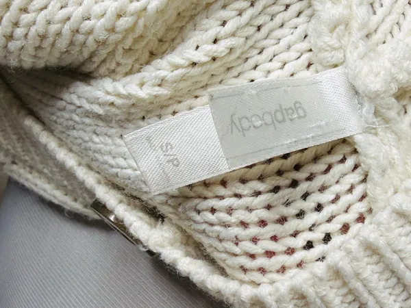 GAP Ivory Y2K Cable Knit Belted Hooded Long Cardigan Sweater - Image 4
