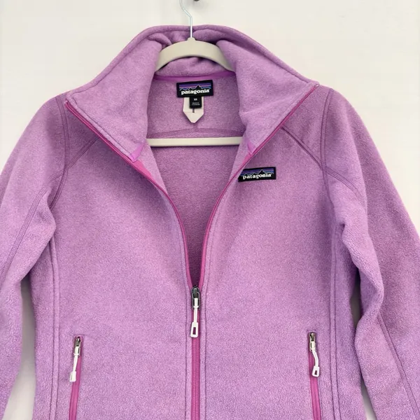 Patagonia Fleece Womens Purple Tech‎ Jacket Full Zip Outdoors Activewear XS - Image 5