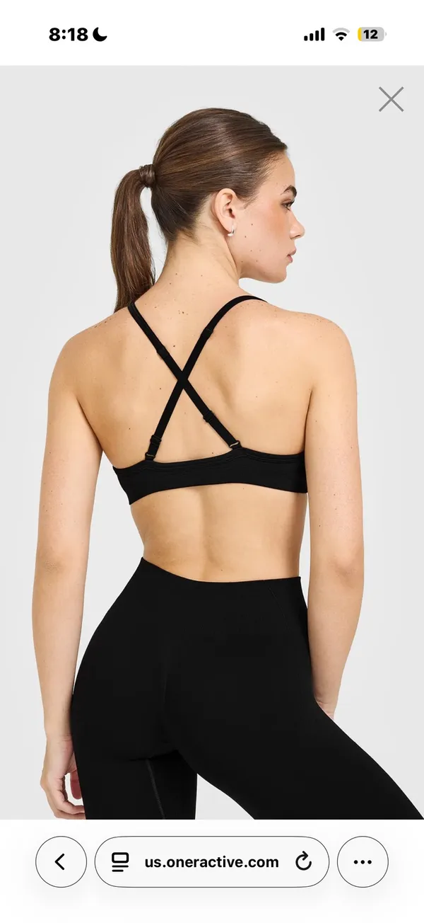 Enhancelift™ Seamless Strappy Sports Bra With White Logo - Image 2