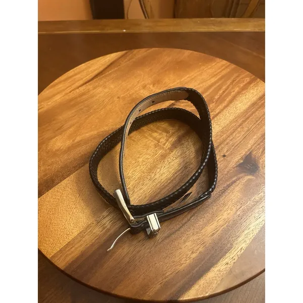 Onyx Brighton Women’s Braided Black Leather Belt L/34 - Image 5