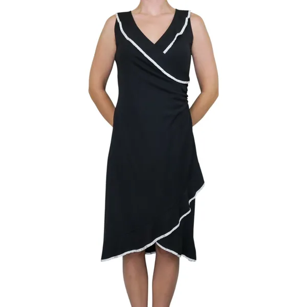 Vintage 90s Taboo Black & White Ruffle Cocktail Dress - Image 7