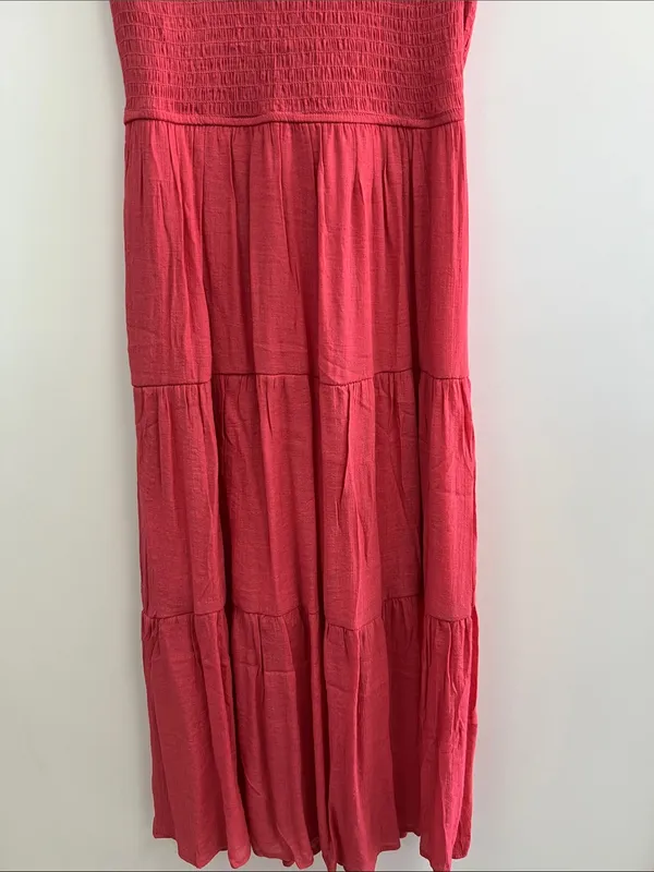 Blu Pepper Fuchsia Flutter-Sleeve Maxi Dress Medium - Image 4