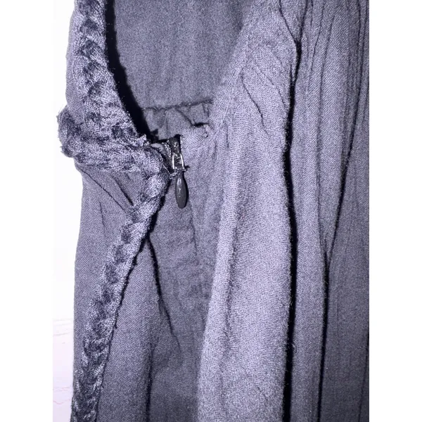 Zara Black Braided Strap Tassel Tie Back Babydoll‎ Romper Large Boho Summer - Image 7