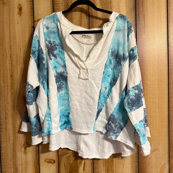 Free People We The Free Bell Sleeve Top Oversized Cotton Boho Small - Image 4
