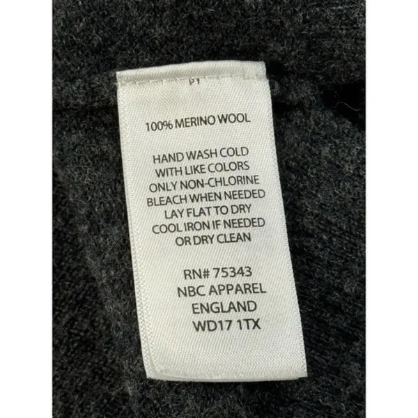 Ellen‎ Tracy Extra Fine Merino Wool Buckle Front Cardigan Gray Small - Image 9