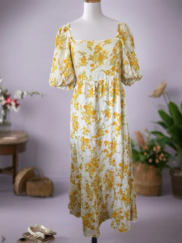 Faithfull the brand Gamora Midi Dress Linden Floral Print SIZE M - Image 2
