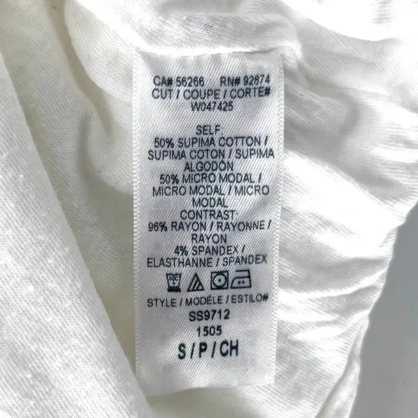 Splendid Supima Cotton White Ruched Mini‎ Skirt with Grey Waistband Size Small - Image 8