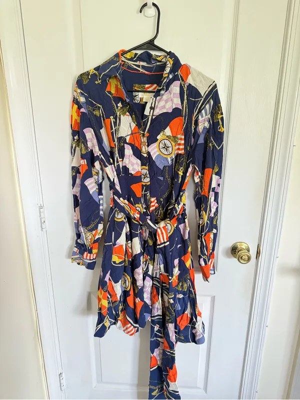 Anthropologie Maeve NEW Nautical Navy Mini Shirtdress - Image 4