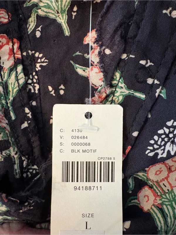 Anthropologie Pilcro Swing Mini Dress Womens Large Black Floral NWT Lace - Image 12