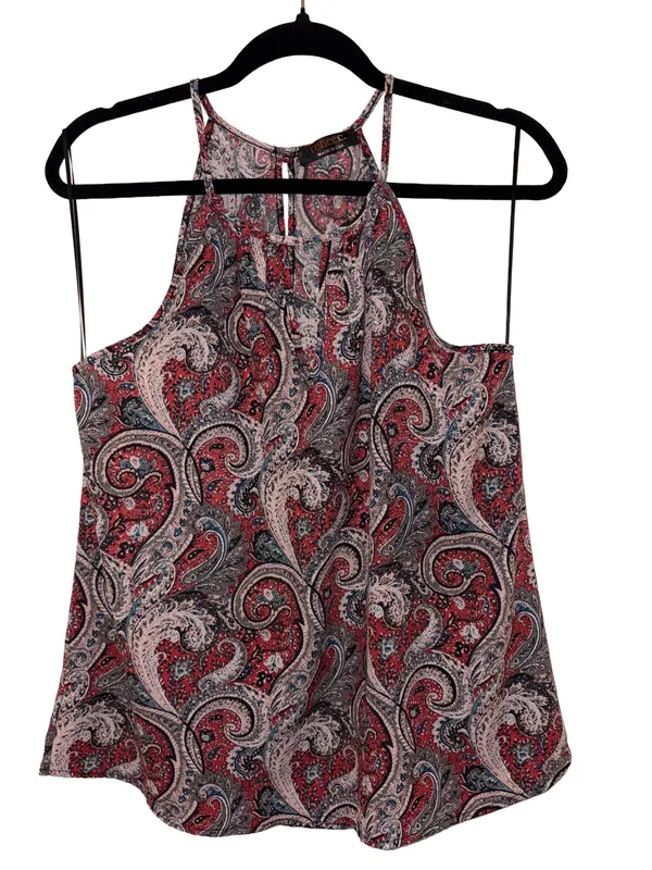 Vintage Renee C. Y2K Paisley High Neck Swing Tank Top Large Made in USA - Image 3