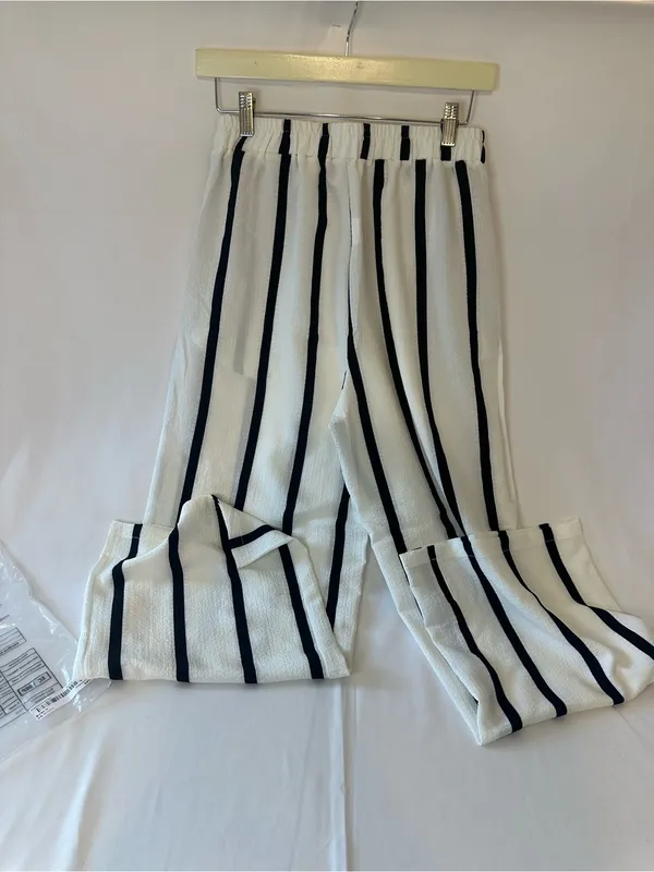 Black And White Striped Dress Pants/Trousers Brand New Size Medium Women’s - Image 3