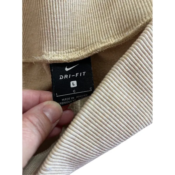 Nike Dri Fit Joggers Tan Rib Knit Waist Pockets Size Large - Image 7