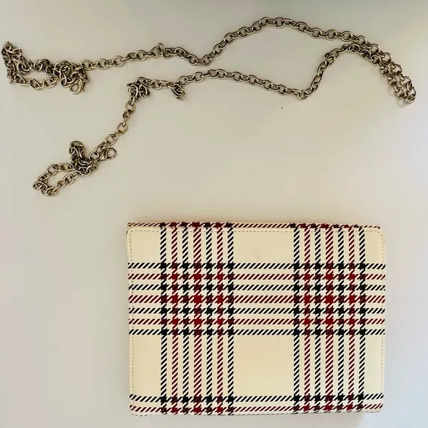 Brooks Brothers Red Fleece Womens Leather Envelope Crossbody Bag Plaid New W Tag - Image 11