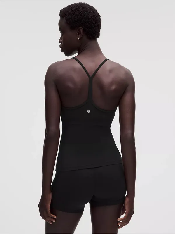 Lululemon Flow Y Performance Yoga Tank Top Light Support Black Logo Size 6 - Image 9