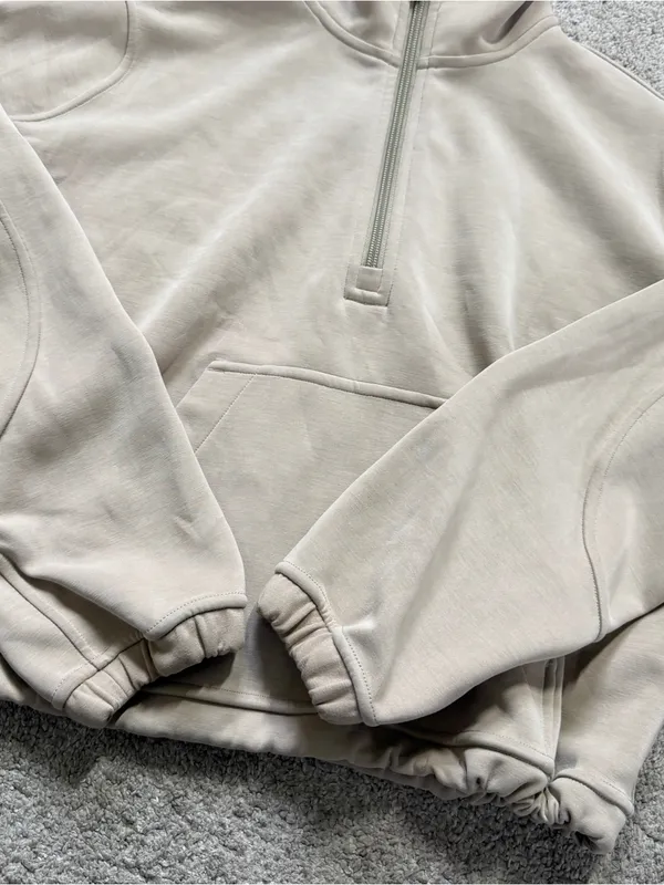 Lululemon Women’s Lululemon Brushed Softstreme Half Zip in Riverstone 4 - Image 7