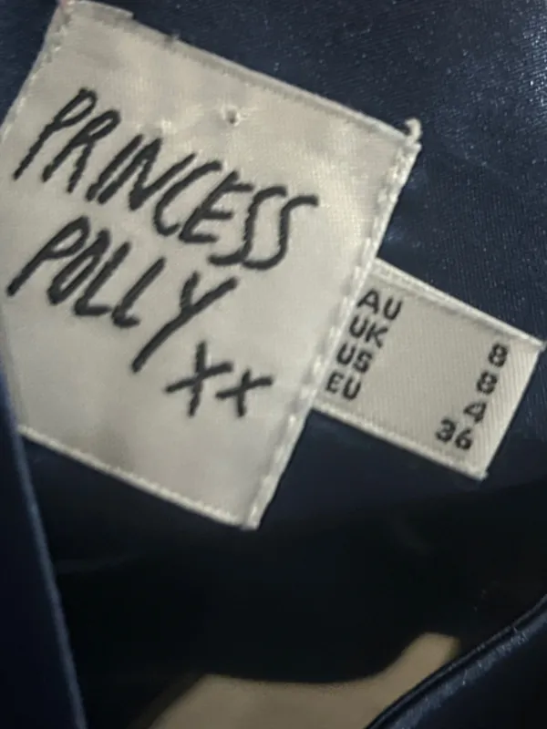 Princess Polly Navy Satin Slip Dress - Image 4
