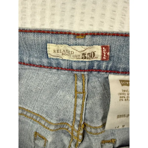 VTG 2006 Levi's 550 Women's 14M Relaxed Fit Jeans Stretch Denim Medium Wash Y2K - Image 5