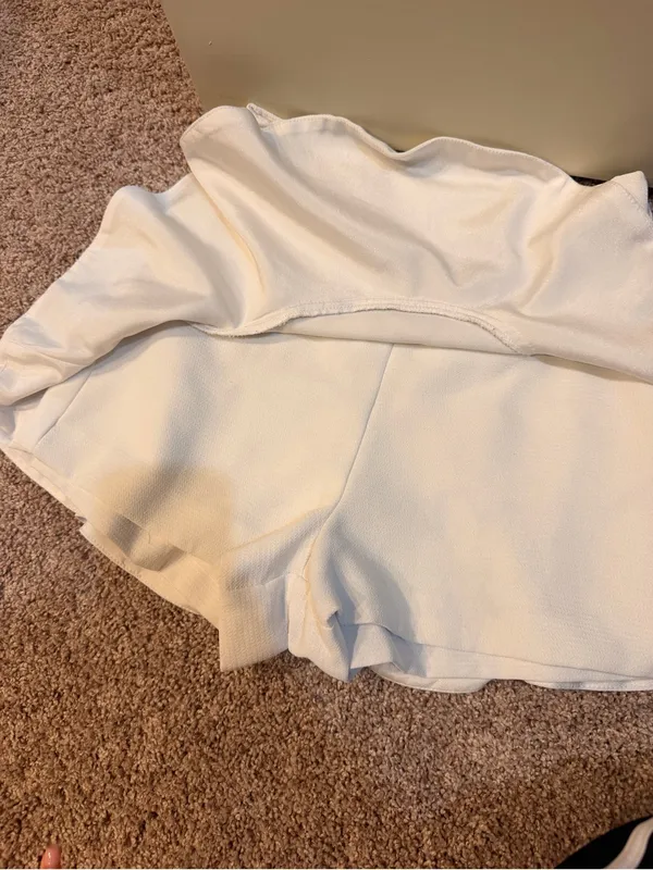 Women’s Cream Ruffle Skort - Image 3
