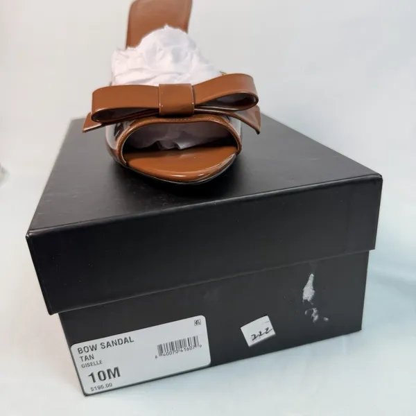 AAJ By Aminah Size-10M Womens Giselle Tan Bow Mule Dress Sandals‎ - Image 3