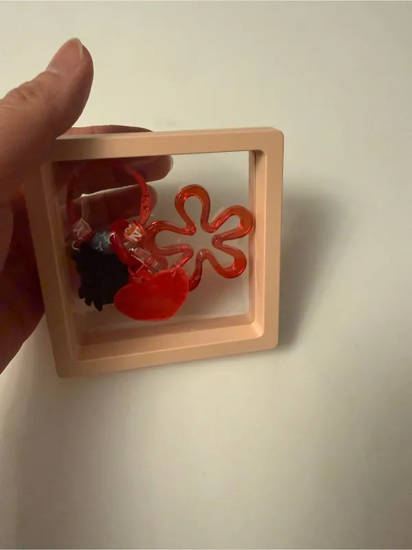 Cute Keychain Set - Red, Pink, Yellow, Green, Blue, Purple in a 3D Floating box! - Image 4