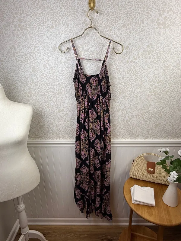 Free People Intimately Black and Pink That Moment Slip Maxi Dress - Size - Small - Image 5