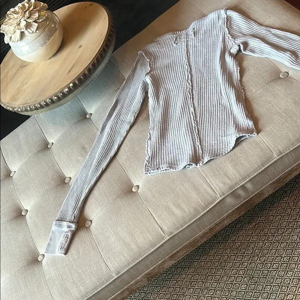 Free People Baby Blue Thermal LS W/ Finger Holes✨ - Image 9
