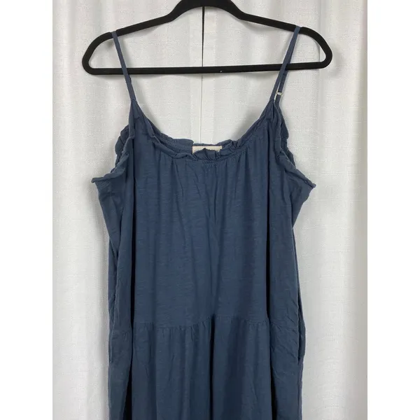 Natural Life Navy Blue Cotton Tiered Maxi Dress Sz.M - Image 3