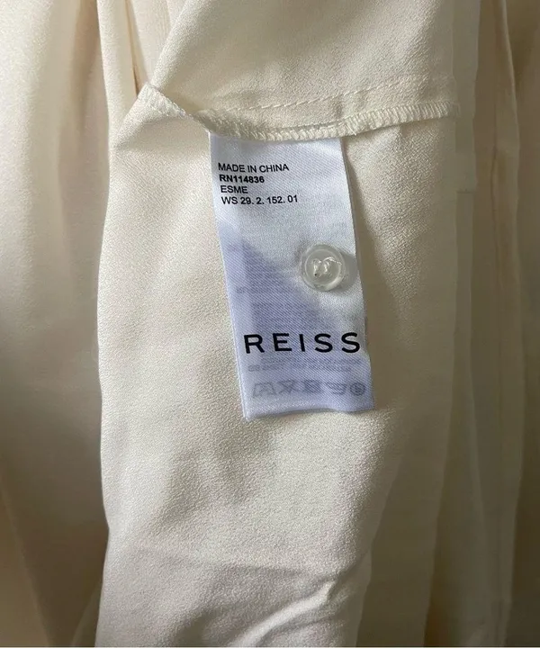 NWT Reiss Esme Shift Mini Dress Long Sleeve Ivory Size 2 Relaxed Fit Victorian - Image 9