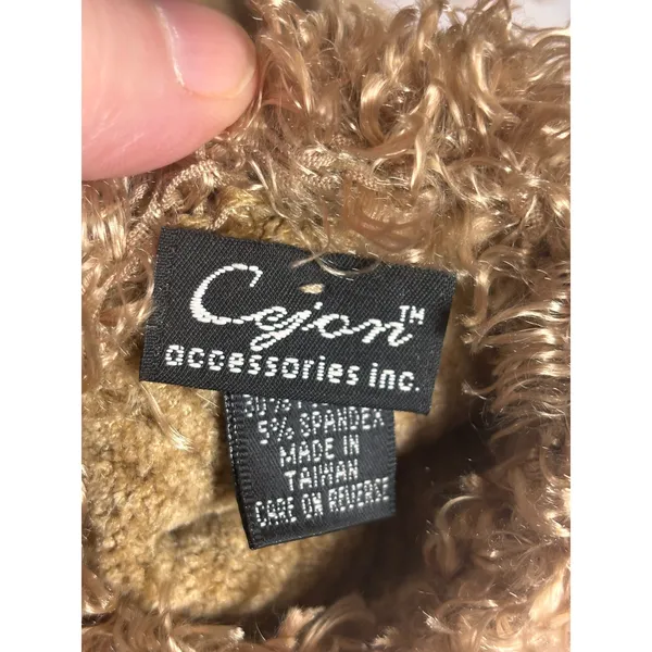 Cejon Womens Knit Gloves OS Gold Metallic Faux Fur Trim Glam Y2K Winter - Image 4