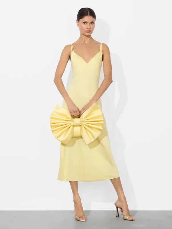 Nwt Alice + Olivia Semira Bow Clutch Bag Butter Yellow - Image 4