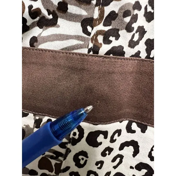 D.R. by David Rodriguez‎ Women Medium Mixed Animal Print 3/4 Sleeve Blazer Brown - Image 5