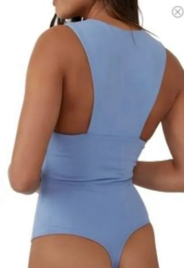 ✨Free People Intimately She's So Sleek Sz Small Bodysuit in Chambray✨ - Image 2
