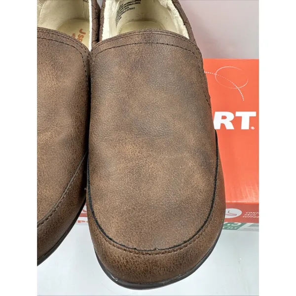 JSport Women's Casual Loafer Slip On Shoes Flats Faux Fur Lined Brown Size 7.5 - Image 5