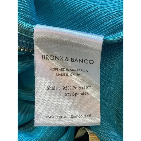 Bronx and Banco Romi Metallic Gown Blue Womens Size XS - Image 9