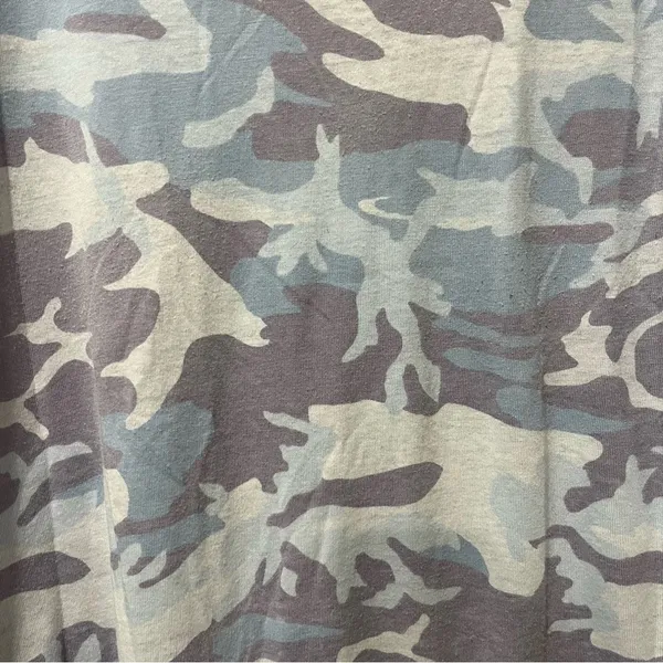 FREE‎ PEOPLE WE THE FREE Womens Camo Top Size Medium Blue Round Neck Cap sleeves - Image 4